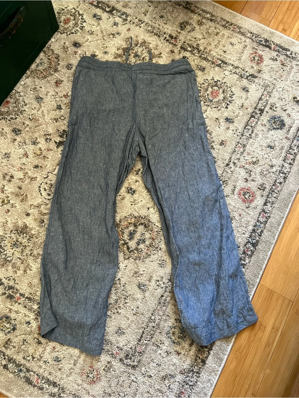 L.L.Bean Drawstring 100% Linen Beach women’s Pants Size 14
